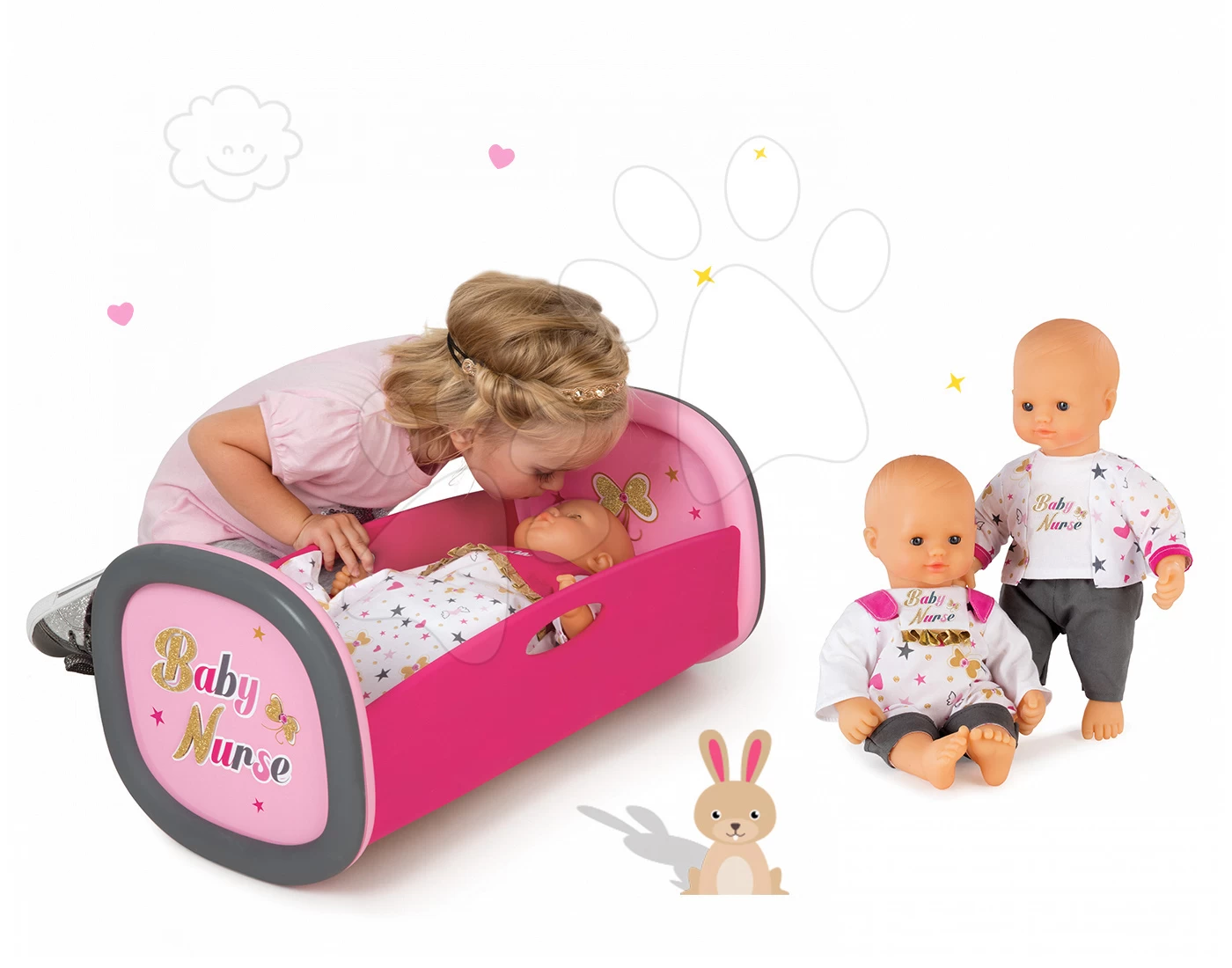 Set Puppe Baby Nurse Goldene Edition Smoby 32 Cm Und Eine Wiege Für Eine Puppe Mit Karussell Ab 24 Monaten 11 Set Puppe Baby Nurse Goldene Edition Smoby 32 Cm Und Eine Wiege Für Eine Puppe Mit Karussell Ab 24 Monaten – Bild 9