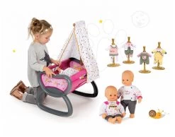 Puppenset Baby Nurse Gold Edition Smoby 32 Cm, Wiege Mit Baldachin Und 3 Kleidern -Spielzeugpuppen Geschäft 06122016 15175e641d1b1eb60a0f18a72cc7f2da