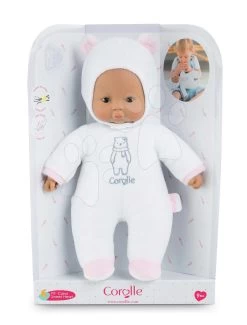 Puppe Teddybär Sweet Heart White Bear Corolle Mit Schwarzen Augen Und Abnehmbarer Kapuze Mit Ohren 30 Cm Weiß Ab 9 Monaten -Spielzeugpuppen Geschäft 100450 g corolle babika