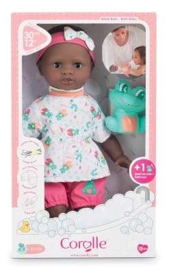 Puppe Für Bad Baby Bath Alyzée Frog Mon Premiere Corolle Mit Schwarzen Scheraugen Und Frosch 30 Cm Ab 18 Monate -Spielzeugpuppen Geschäft 100520 d corolle babika