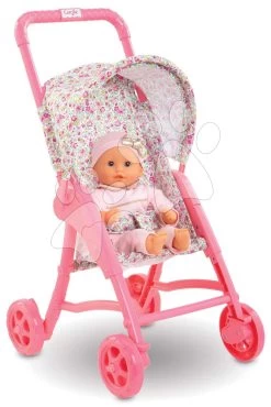 Sportkinderwagen - Mit Faltdach Stroller Floral Corolle Für Eine 30 Cm Puppe Ab 18 Monaten CO110810