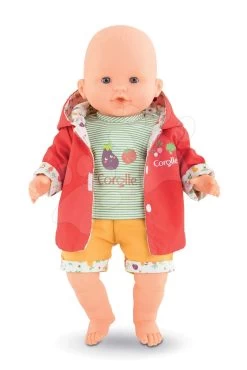 Set Puppenwagen Dreierkombination Powder Pink 3in1 Maxi Cosi&Quinny Smoby Und Eine Corolle-Puppe Mit Kleidern Und Einer Jacke -Spielzeugpuppen Geschäft 141010 b corolle rain coat