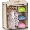 Kleiderschrank Wooden Dressing Room Corolle Für Eine 30-36 Cm Große Puppe Und 3 Holzbügel CO141380 -Spielzeugpuppen Geschäft 141380 b corolle satnik