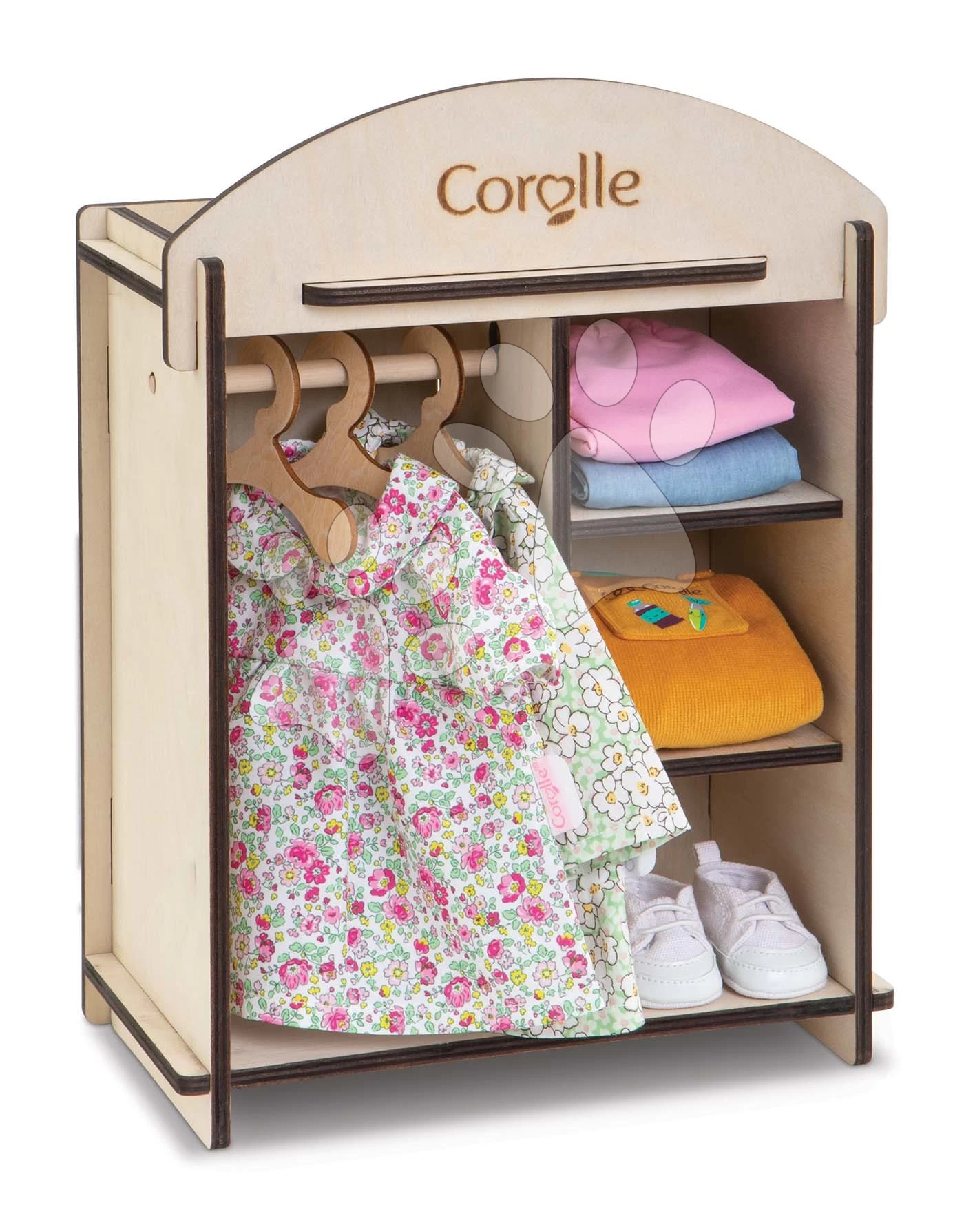 Kleiderschrank Wooden Dressing Room Corolle Für Eine 30-36 Cm Große Puppe Und 3 Holzbügel CO141380 4 Kleiderschrank Wooden Dressing Room Corolle Für Eine 30-36 Cm Große Puppe Und 3 Holzbügel CO141380 – Bild 2