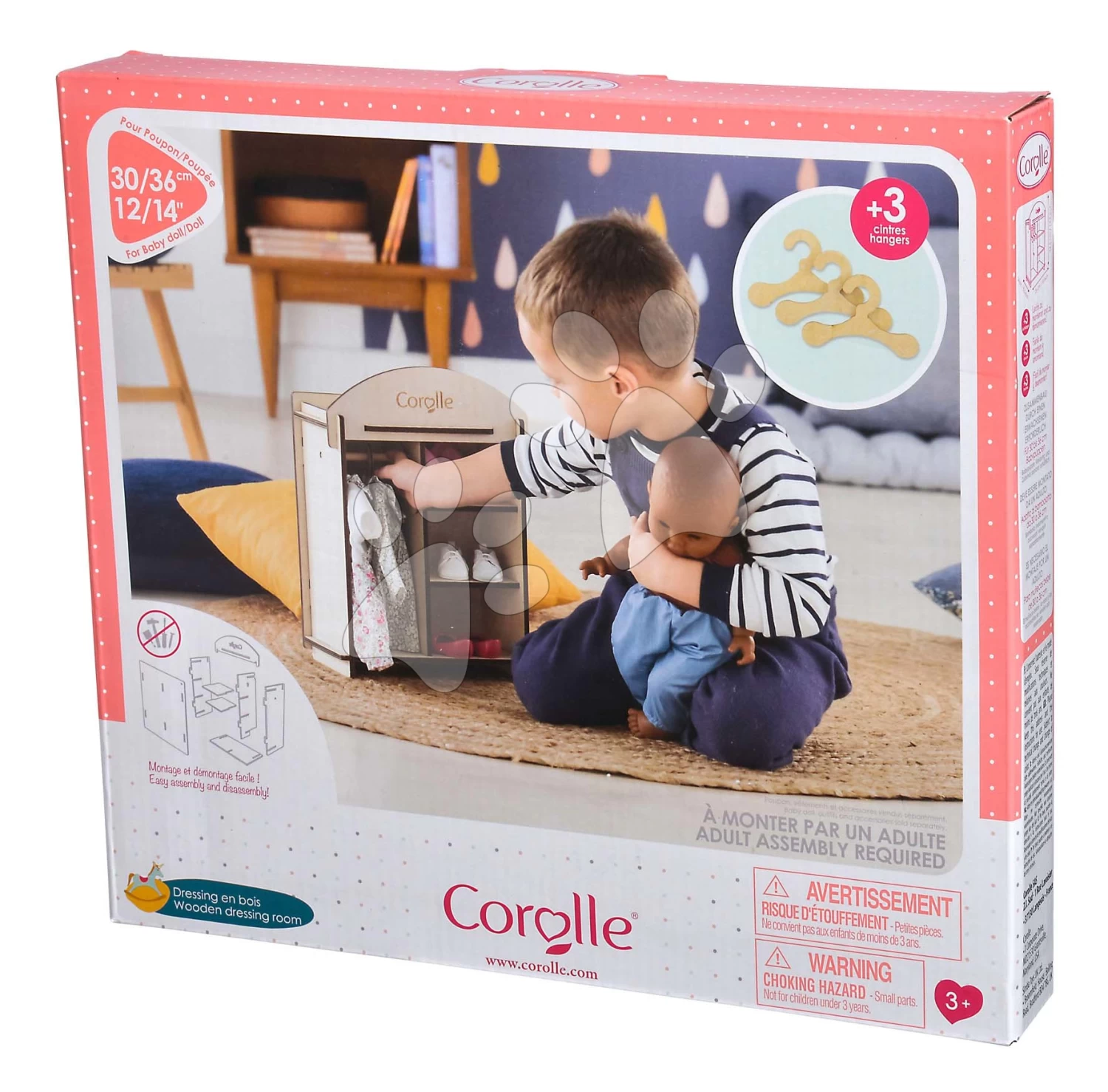 Kleiderschrank Wooden Dressing Room Corolle Für Eine 30-36 Cm Große Puppe Und 3 Holzbügel CO141380 8 Kleiderschrank Wooden Dressing Room Corolle Für Eine 30-36 Cm Große Puppe Und 3 Holzbügel CO141380 – Bild 6