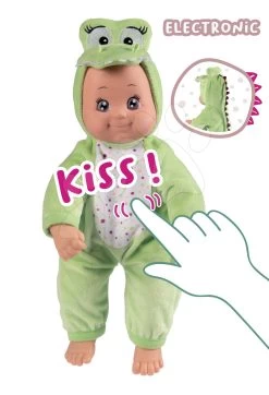 Set Lauflernwagen Und Kinderwagen Mit Bremse Croc Baby Walker Minikiss 3in1 Smoby Und Eine Krokodilpuppe 30 Cm Mit Sound