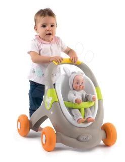 Lauflernwagen Und Kinderwagen Mit Autositz Tiere Animal MiniKiss 3in1 Smoby Mit Bremse Und Sicherheitsgurt Ab 12 Monaten