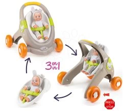 Lauflernwagen Und Kinderwagen Mit Autositz Tiere Animal MiniKiss 3in1 Smoby Mit Bremse Und Sicherheitsgurt Ab 12 Monaten -Spielzeugpuppen Geschäft 210206 n smoby kocik