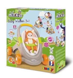 Lauflernwagen Und Kinderwagen Mit Autositz Tiere Animal MiniKiss 3in1 Smoby Mit Bremse Und Sicherheitsgurt Ab 12 Monaten -Spielzeugpuppen Geschäft 210206 o smoby kocik