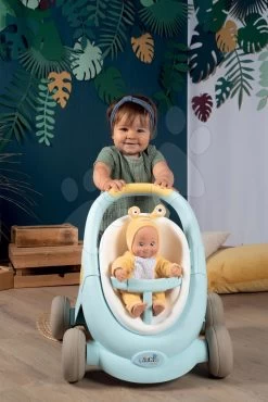 Lauflernhilfe Und Puppenwagen Croc Baby Walker MiniKiss 3in1 Smoby Mit Bremse Und Sicherheitsgurt Ab 12 Monaten -Spielzeugpuppen Geschäft 210207 l smoby kocik 3
