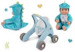Set Lauflernwagen Und Kinderwagen Mit Bremse Croc Baby Walker Minikiss 3in1 Smoby Und Dinopuppe 30 Cm Mit Sound -Spielzeugpuppen Geschäft 210207set 3 smoby set 2