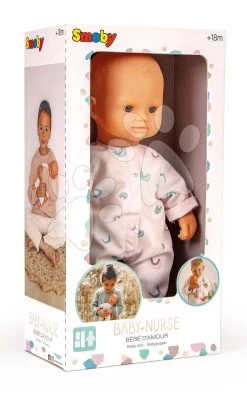 Puppe Natur Baby D'Amour Baby Nurse Smoby Der Weiche Körper Im Pastellfarbenen Overall 32 Cm Ab 18 Mon