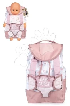 Känguru Mit Rucksack Backpack Natur D'Amour Baby Nurse Smoby Für Eine 42-cm-Puppe, Verstellbare Träger Und Tasche, Für Eine Flasche -Spielzeugpuppen Geschäft 220321 k klokanka