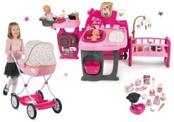 Puppenspielzentrum Violette Baby Nurse Large Doll's Play Center Smoby Und Puppenwagen Tief Landau Baby Nurse Gold Edition -Spielzeugpuppen Geschäft 220327set 6 smoby set