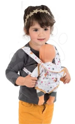 Set Tiefer Puppenwagen Für 42 Cm Puppe Frozen Disney Smoby Und Tragetuch Baby Nurse -Spielzeugpuppen Geschäft 220331 c smoby klokanka 1