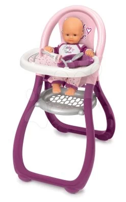 Set Badewanne Mit Fließendem Wasser Elektronisch Violette Baby Nurse Smoby Mit Puppen-Tragetasche Und Esszimmerstuhl -Spielzeugpuppen Geschäft 220342 a smoby jedalenska stolicka 16