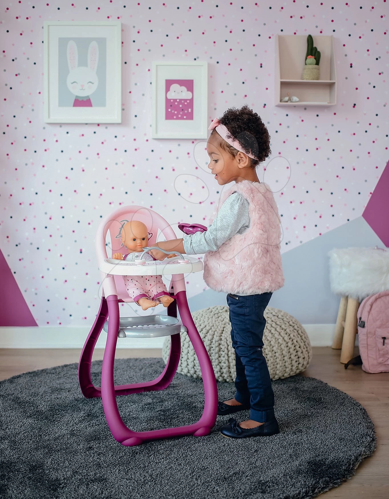 Pflegezentrum-Set Für Die Puppe Violette Baby Nurse Smoby Und Ein Esszimmerstuhl Mit Wickelauflage 15 Pflegezentrum-Set Für Die Puppe Violette Baby Nurse Smoby Und Ein Esszimmerstuhl Mit Wickelauflage – Bild 13