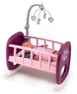 Minikiss Smoby Puppenset 27 Cm Wiege Esszimmerstuhl Mit Karussell Und Tiefem Puppenwagen (56 Cm Griff) Ab 18 Monaten -Spielzeugpuppen Geschäft 220343 a smoby koliska
