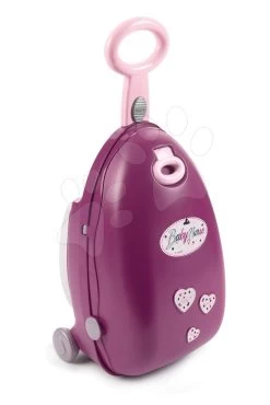 Set Wickelkoffer Mit Puppenbett Und Stuhl Violette Baby Nurse Smoby Und Eine 32 Cm Große Puppe Mit Einer Trage Und Einer Milchflasche -Spielzeugpuppen Geschäft 220346 e smoby prebalovaci kufrik 3