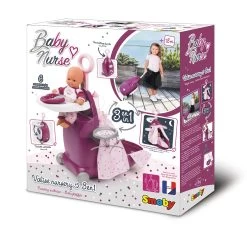 Wickeltasche Mit Puppenbett Und Hochstuhl Violette Baby Nurse Smoby Für Puppen Mit 6 Zubehörteilen Ab 18 Monaten -Spielzeugpuppen Geschäft 220346 h smoby prebalovaci kufrik