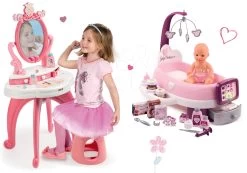 Set Pflegezentrum Für Puppe Violette Baby Nurse Smoby Und Prinzessinnen-Kosmetiktisch Mit Stuhl -Spielzeugpuppen Geschäft 220347set 6 smoby set