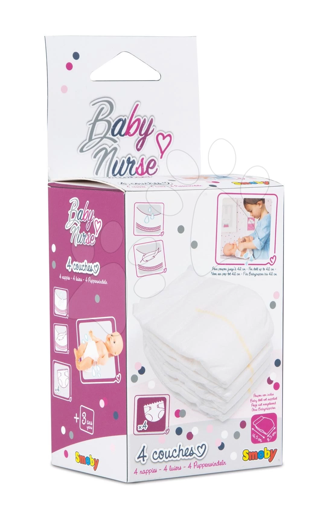 Pampers Windeln 4 Stück Violette Baby Nurse Smoby Für 27-50 Cm Puppe 3 Pampers Windeln 4 Stück Violette Baby Nurse Smoby Für 27-50 Cm Puppe