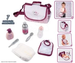 Wickeltasche Mit Windel Violette Baby Nurse Smoby Mit 7 Zubehörteilen Mit Verstellbarem Arm -Spielzeugpuppen Geschäft 220363 k smoby prebalovacia taska