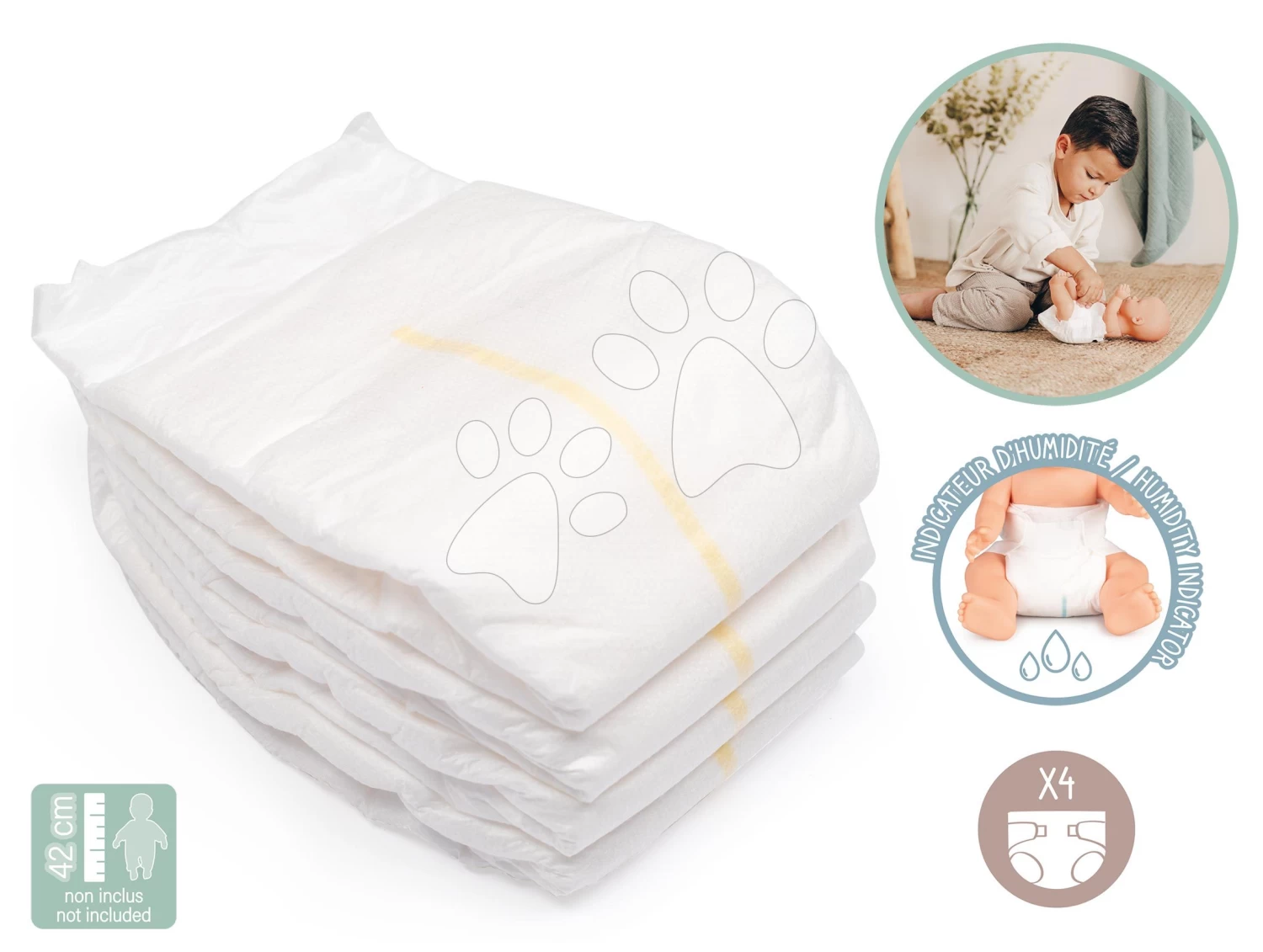 Pampers Windeln 4 Stück Nappies Natur D'Amour Baby Nurse Smoby Für Puppen Bis 50 Cm SM220365 8 Pampers Windeln 4 Stück Nappies Natur D'Amour Baby Nurse Smoby Für Puppen Bis 50 Cm SM220365 – Bild 6