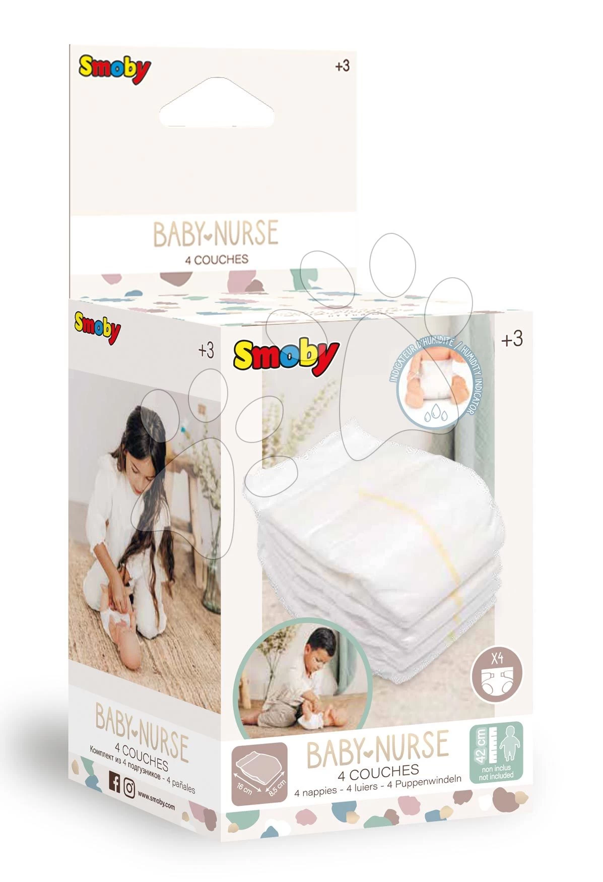 Pampers Windeln 4 Stück Nappies Natur D'Amour Baby Nurse Smoby Für Puppen Bis 50 Cm SM220365 9 Pampers Windeln 4 Stück Nappies Natur D'Amour Baby Nurse Smoby Für Puppen Bis 50 Cm SM220365 – Bild 7
