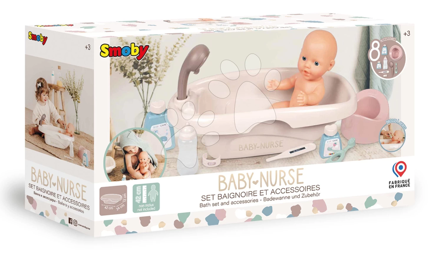 Badewanne Mit Töpfchen Bath Set Natur D'Amour Baby Nurse Smoby Mit Kosmetik Und 8 Zubehörteilen Für Eine 42 Cm Große Puppe SM220366 11 Badewanne Mit Töpfchen Bath Set Natur D'Amour Baby Nurse Smoby Mit Kosmetik Und 8 Zubehörteilen Für Eine 42 Cm Große Puppe SM220366 – Bild 9
