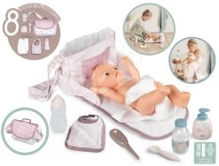 Wickeltasche Mit Windel Changing Bag Natur D'Amour Baby Nurse Smoby Mit 8 Zubehörteilen Für Eine 42 Cm Große Puppe SM220369W -Spielzeugpuppen Geschäft 220369 g smoby taska 1