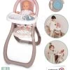 Esszimmerstuhl Highchair Natur D'Amour Baby Nurse Smoby Mit 2 Zubehörteilen Für Eine 42 Cm Große Puppe Ab 18 Monaten