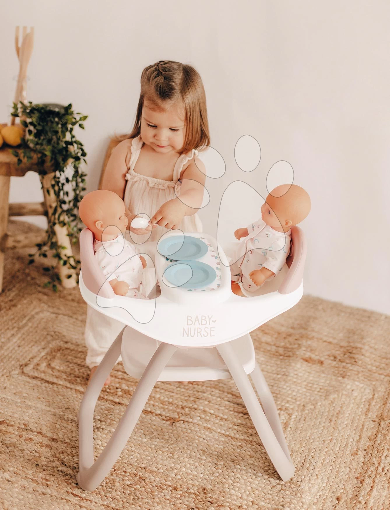 Esszimmerstuhl Für Zwillinge Twin Highchair 2in1 Natur D'Amour Baby Nurse Smoby Für 42 Cm Große Puppen Mit 4 Zubehörteilen Ab 24 Monaten 9 Esszimmerstuhl Für Zwillinge Twin Highchair 2in1 Natur D'Amour Baby Nurse Smoby Für 42 Cm Große Puppen Mit 4 Zubehörteilen Ab 24 Monaten – Bild 7