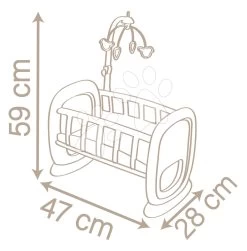 Wiege Mit Karussell Baby´s Cot Natur D'Amour Baby Nurse Smoby Für 42 Cm Puppe Ab 18 Monaten SM220372 -Spielzeugpuppen Geschäft 220372 k smoby koliska