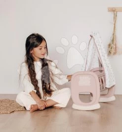 Wiege Mit Stoffhimmel Cradle Natur D'Amour Baby Nurse Smoby Für 42 Cm Puppe Ab 18 Monaten