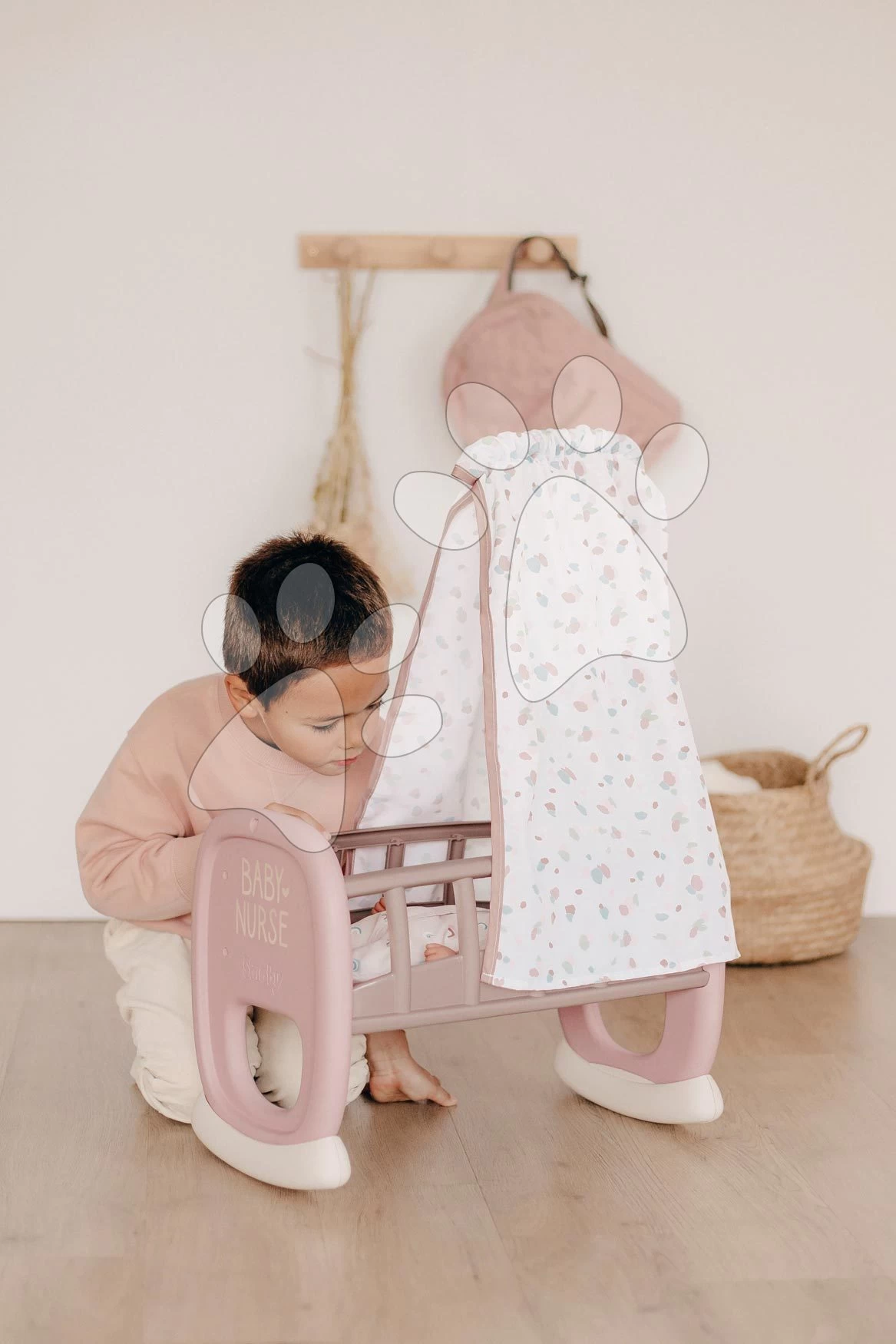 Wiege Mit Stoffhimmel Cradle Natur D'Amour Baby Nurse Smoby Für 42 Cm Puppe Ab 18 Monaten 8 Wiege Mit Stoffhimmel Cradle Natur D'Amour Baby Nurse Smoby Für 42 Cm Puppe Ab 18 Monaten – Bild 6