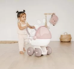 Kinderwagen Mit Textilien Natur D'Amour Baby Nurse Smoby Für Eine 42 Cm Große Puppe Mit Einem 55 Cm Hohen Ergonomischen Griff Ab 18 Monaten SM220377