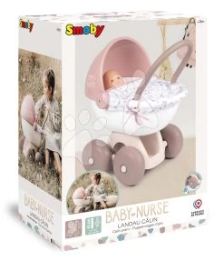 Kinderwagen Mit Textilien Natur D'Amour Baby Nurse Smoby Für Eine 42 Cm Große Puppe Mit Einem 55 Cm Hohen Ergonomischen Griff Ab 18 Monaten SM220377 -Spielzeugpuppen Geschäft 220377 i smoby kocik