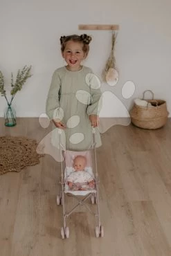 Kinderwagen Zusammenklappbar Foldable Pushchair Natur D'Amour Baby Nurse Smoby Für Eine 42 Cm Große Puppe, Griffhöhe 58 Cm Ab 24 Monaten SM220407