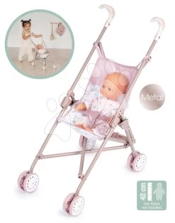 Kinderwagen Zusammenklappbar Foldable Pushchair Natur D'Amour Baby Nurse Smoby Für Eine 42 Cm Große Puppe, Griffhöhe 58 Cm Ab 24 Monaten SM220407 -Spielzeugpuppen Geschäft 220407 d smoby kocik