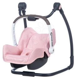 Set Kinderwagen Dreierkombination Powder Pink 3in1 Maxi Cosi&Quinny Smoby Mit Esszimmerstuhl, Schaukel Und Autositz -Spielzeugpuppen Geschäft 240235 d smoby 3kombinacia 4