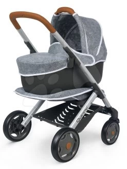 Puppenwagen Tief- Und Sportwagen DeLuxe Maxi Cosi & Quinny Grey Smoby 3in1 Mit Tragerahmen Für Puppe Grau
