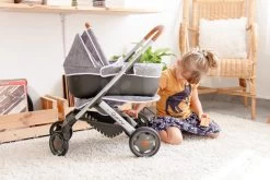 Puppenwagen-Set DeLuxe Pastell Maxi Cosi&Quinny Sport Grey 3in1 Smoby Und Mit Esszimmerstuhl Und Baldachinwiege -Spielzeugpuppen Geschäft 253104 i smoby kocik 22