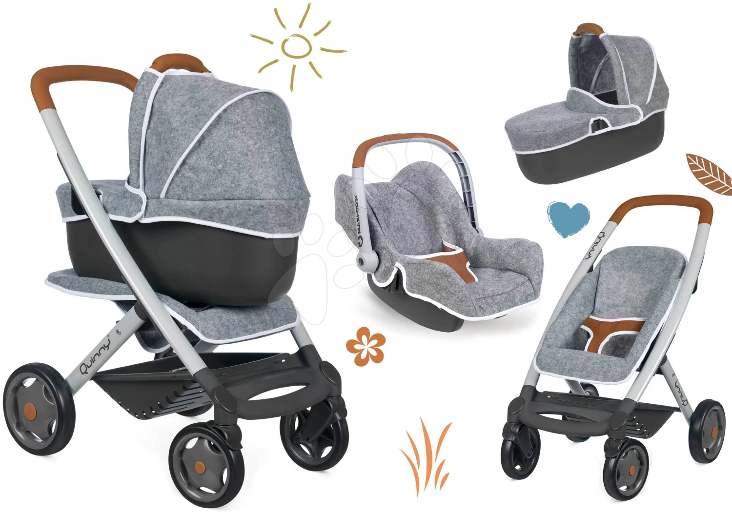 Set Puppenwagen Tief Und Sportlich DeLuxe Pastell Maxi Cosi & Quinny Grey 3in1 Smoby Und Autositz DeLuxe 12 Set Puppenwagen Tief Und Sportlich DeLuxe Pastell Maxi Cosi & Quinny Grey 3in1 Smoby Und Autositz DeLuxe – Bild 10