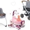 Puppenwagen-Set DeLuxe Pastell Maxi Cosi&Quinny Sport Grey 3in1 Smoby Und Stuhl Autositz Und Schaukel Mit Pflege -Spielzeugpuppen Geschäft 253104set 21 smoby set 2