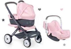Set Kinderwagen Dreierkombination Powder Pink 3in1 Maxi Cosi&Quinny Smoby Und Autositz