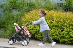 Puppenwagen Für Zwillinge Powder Pink Maxi Cosi&Quinny Smoby Mit Sicherheitsgurt Für 42 Cm Große Puppen