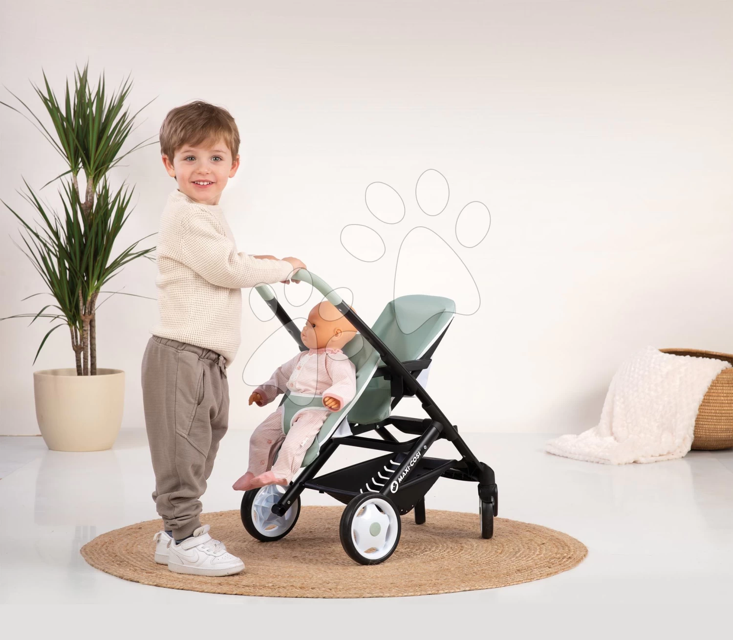 Puppenwagen Für Zwillinge Mit Verstellbaren Sitzen Maxi Cosi Twin Pushchair Sage Smoby Für Eine 42 Cm Puppe, Griffhöhe 65 Cm Oliv 4 Puppenwagen Für Zwillinge Mit Verstellbaren Sitzen Maxi Cosi Twin Pushchair Sage Smoby Für Eine 42 Cm Puppe, Griffhöhe 65 Cm Oliv – Bild 2