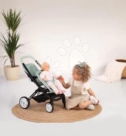Puppenwagen Für Zwillinge Mit Verstellbaren Sitzen Maxi Cosi Twin Pushchair Sage Smoby Für Eine 42 Cm Puppe, Griffhöhe 65 Cm Oliv