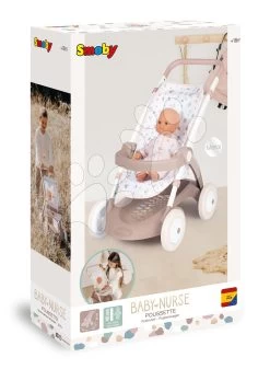 Kinderwagen Mit Textilbezug Pushchair Natur D'Amour Baby Nurse Smoby Für Eine 42 Cm Große Puppe, Griffhöhe 58 Cm Ab 18 Monaten SM254018 -Spielzeugpuppen Geschäft 254018 ch smoby bugy kocik